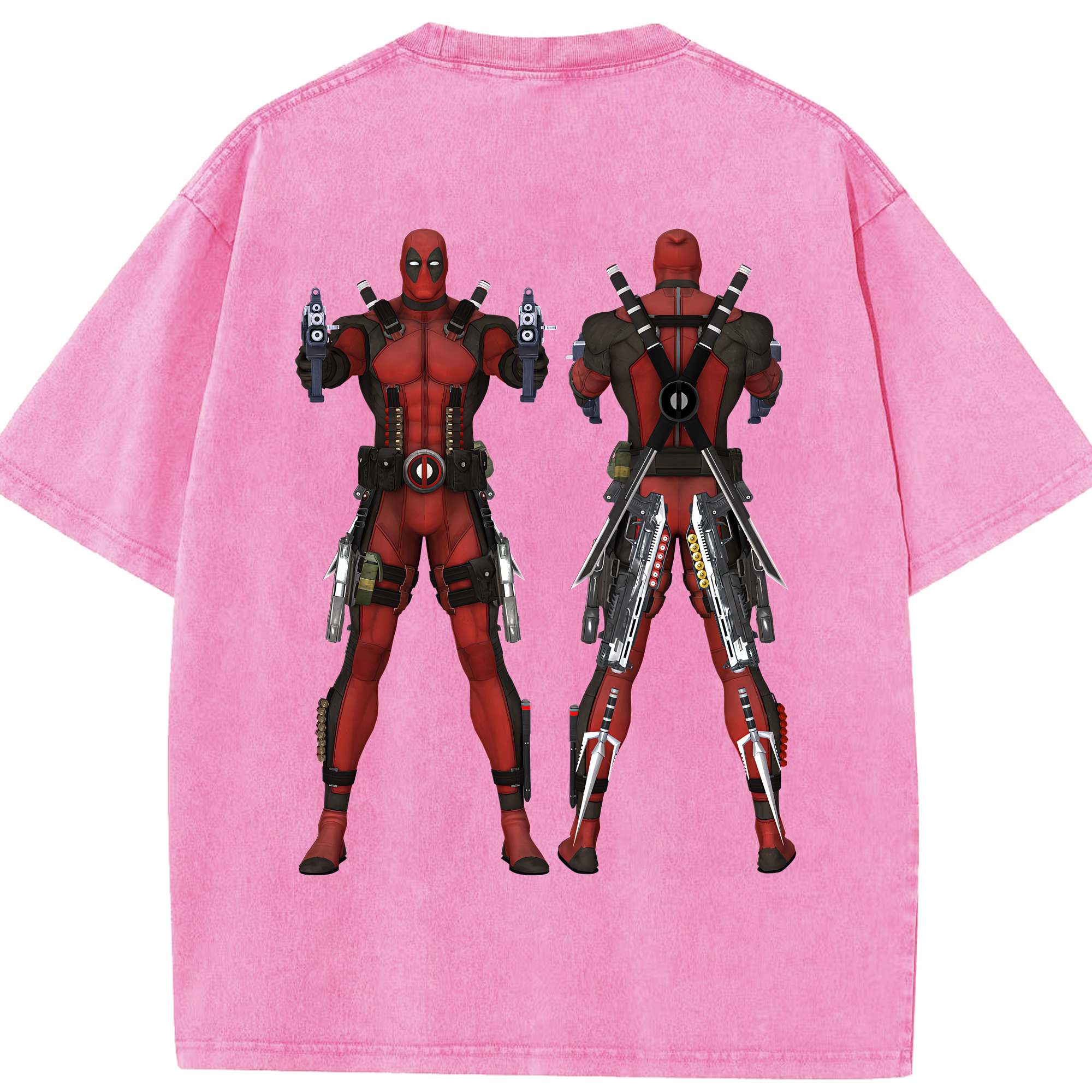 （画像用） Deadpool デッドプール 綿100% ヴィンテージ風 半袖Tシャツ（背面プリント）